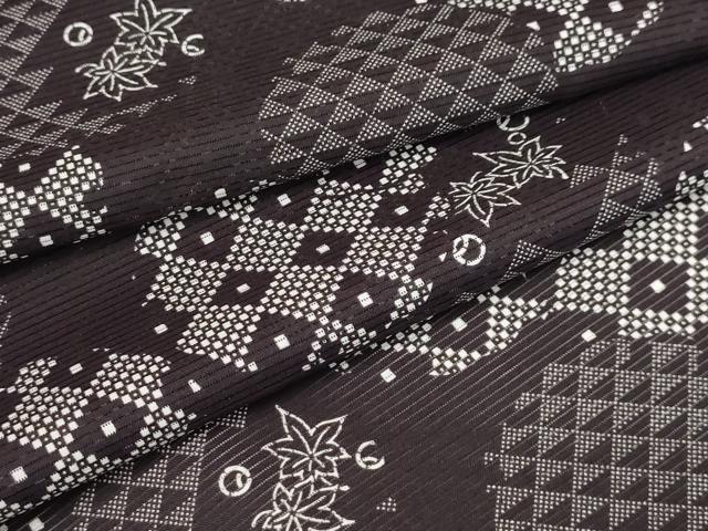 平和屋着物＊夏物　小紋　絽　雪輪花文　洗える着物　AAAY6989sx