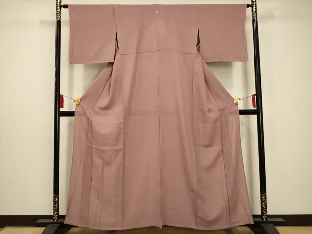 平和屋着物＊夏物　色無地　絽　葡萄色　正絹　逸品　AAAZ5129sx