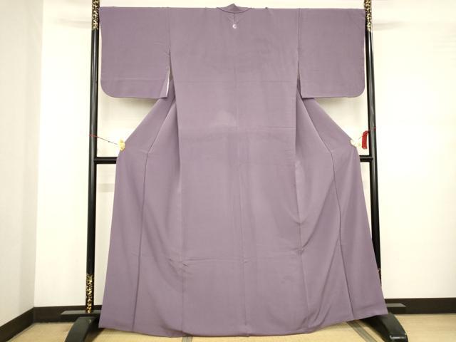 平和屋着物■上質な色無地　葡萄鼠色　正絹　逸品　AABA7153ma