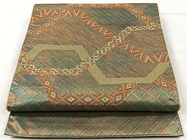 平和屋着物◎太鼓柄袋帯　唐織　吉祥文　金糸　正絹　逸品　CAAV5943id