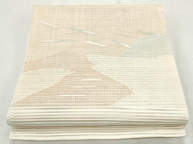 平和屋着物＊夏物　八寸名古屋帯　遠山文　金糸　正絹　逸品　CAAW6612th