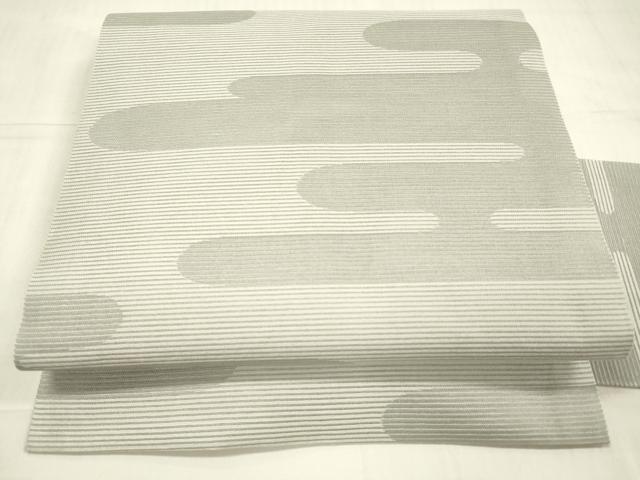 平和屋着物＊夏物　九寸名古屋帯　霞文　正絹　逸品　DAAW1880cm