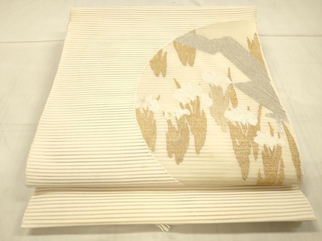 Rakuten - 平和屋着物＊夏物　八寸名古屋帯　絽綴れ　杜若　カキツバタ　金銀糸　正絹　逸品　DAAW1953cm