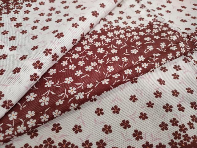 平和屋着物＊夏物 小紋 絽 横段草花文 洗える着物 DAAV4543ud