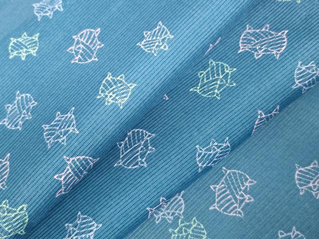 平和屋着物＊夏物　小紋　絽　糸車　洗える着物　DAAW0278op