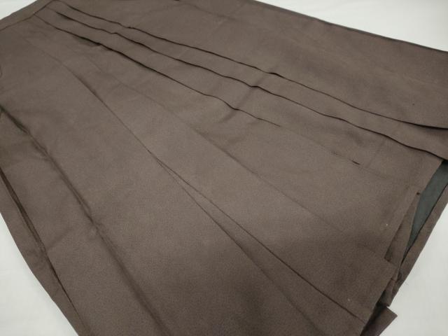 平和屋着物●男性　馬乗り袴　赤墨色　正絹　逸品　DABC2316ud