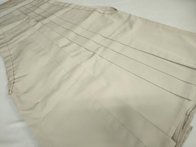 平和屋着物●男性　馬乗り袴　白橡色　正絹　逸品　DABC2319ud