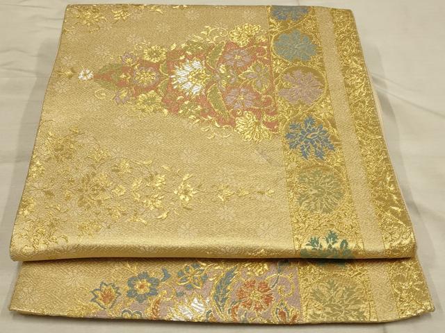 平和屋着物◎六通柄袋帯　唐織　貴粋吉祥　金糸　正絹　逸品　AAAR4622ou