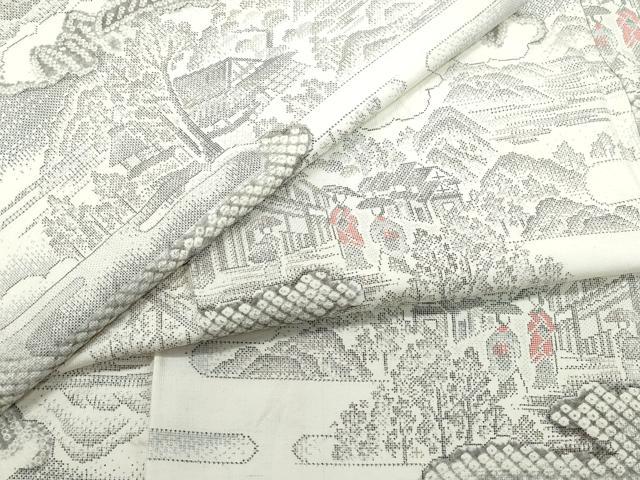 ■■■　サイズ　■■■ 身丈 155cm（肩から） 裄丈 65.5cm 袖丈 47cm　縫込み 6.5cm 袖幅 34cm 前幅 23.5cm 後幅 30.5cm 着物縫いこみ 内揚げ 6cm 裄 お袖側 約2cm　身頃側 約3.5cm ■■■　商品詳細　■■■ 【正絹】 状態は接写画像のように表地所々に薄い汚れがございます。 大変上質な逸品になりますのでぜひお手入れをされてお召しになられてはいかがでしょうか。 お安く出品致しますので、是非この機会にいかがでしょうか？ ■■■　注意事項　■■■ ■モニター発色の具合により色合いが異なる場合がございます。 ■寸法は多少の誤差が生じる場合がございますのでご了承ください。 ■シミ等のチェックには注意を払っておりますが、見落としがある場合もございますし、個人の見解も様々ですので神経質な方のご購入はお控えください。 ■箪笥に入っておりました着物や帯なので畳みシワや匂いがあるものもございます。 ■お休みは基本的に土日祝となりますが、その他臨時でお休みする場合がございますのでご了承ください。 ■商品の発送は平日のみの発送となります。 ■夜間と土曜、日曜日はお問い合わせの回答が遅れる場合がございます。 ■当店では、お直し、紋入れ、お手入れ等は承っておりません。 ■生地の状態（ヤケ、経年劣化等）によってはサイズ直しが出来ない場合がございます。 その点もどうかご了承のうえ、ご購入をお願いいたします。 ■着物のサイズ目安は下記を参考ください↓ ＜女性着物＞　身長-10cm+5cmが着用可能サイズ(お端折り次第) 　例）身長160cmの方→着物身丈150cm〜165cm ＜男性着物＞　身長-27cm ±5cmが着用可能サイズ 　例）身長170cmの方→着物身丈138cm〜148cm