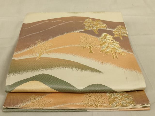 Rakuten - 平和屋着物◎六通柄袋帯 樹林風景文 金糸 正絹 逸品 AAAY9759ou
