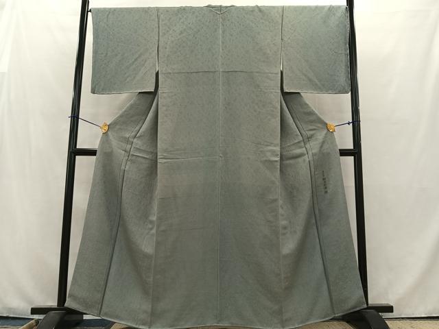 平和屋着物■上質な色無地　作家物　草花地紋　豆がら茶色　正絹　逸品　AABB9291oa