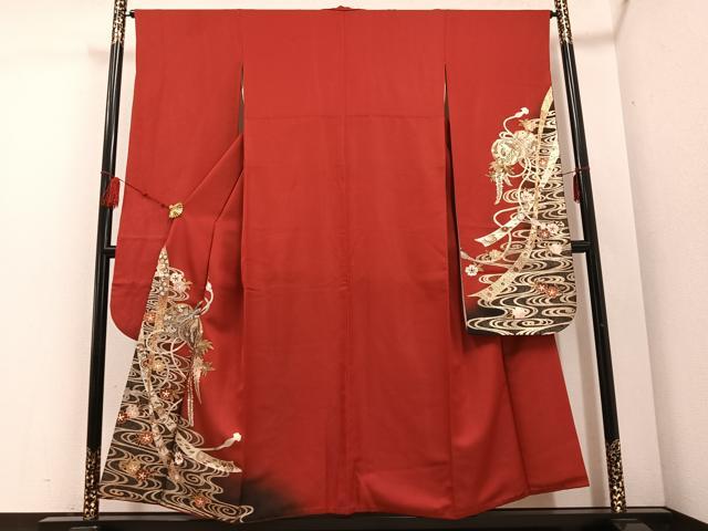 平和屋着物●ブライダルファッションデザイナー・桂由美　振袖　花鼓文　金通し地　やまと誂製　正絹　逸品　AABD7573ph