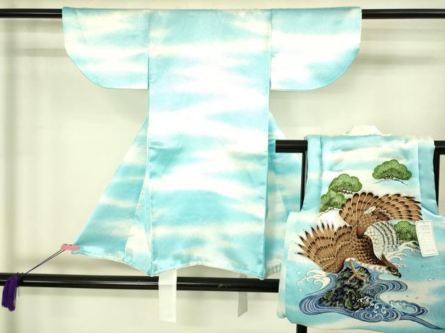 Kimono （For Girls） - 平和屋本店[]極上　七五三　男の子　祝着・被布セット　霞文　暈し染め　被布・鷹　洗える着物　逸品　新品　DZAB2176kh6