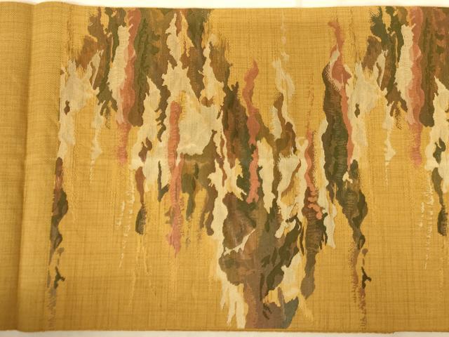 平和屋着物◎八寸名古屋帯　霞文　正絹　逸品　AAAZ0816dt