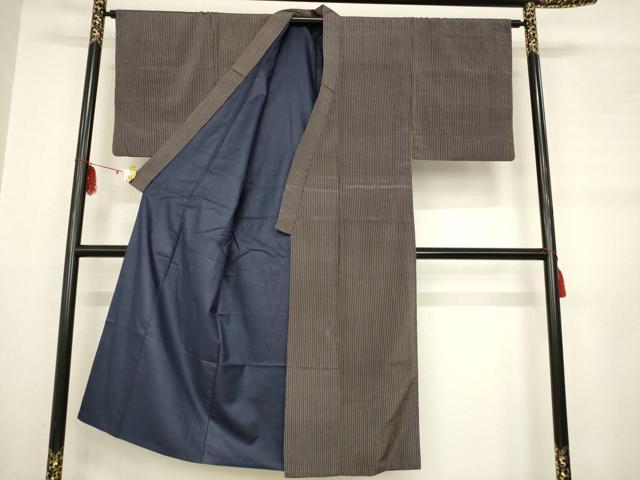 平和屋着物■男性　小紋　縞　正絹　逸品　AABA7012ma