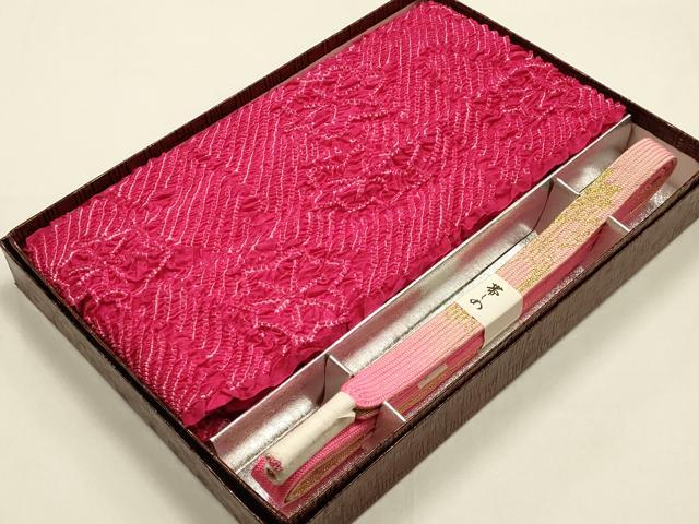 平和屋着物●和装小物　帯締め・帯揚げセット　高麗組 綾出し　絞り　暈し　金糸　逸品　未使用　AABH6687ay