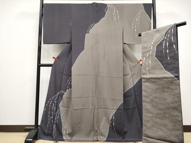 Full-Length Under-Kimono - 平和屋本店●極上　京都の名門ブランド　銀花仙　訪問着・袋帯セット　枝垂れ柳　金銀彩　やまと金ラベル　逸品　未使用　CYAA4894s6