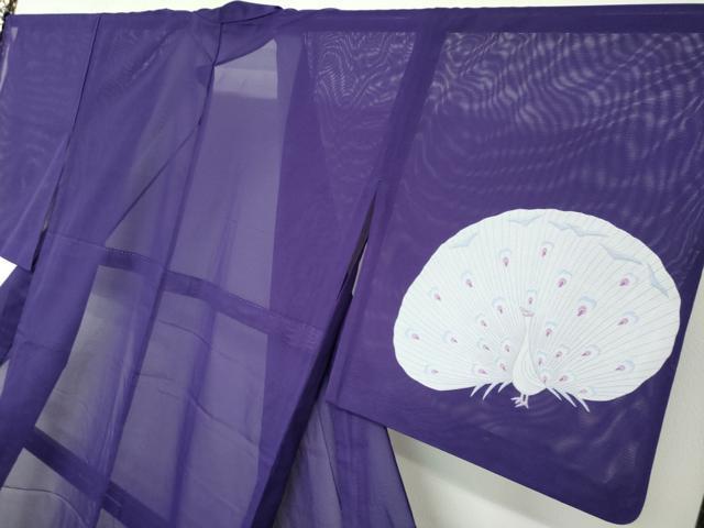 平和屋着物＊夏物　訪問着　絽　孔雀　洗える着物　DAAV4630ud