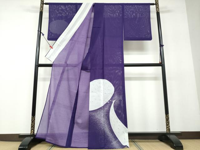 平和屋着物＊夏物　訪問着　絽　孔雀　洗える着物　DAAV4630ud