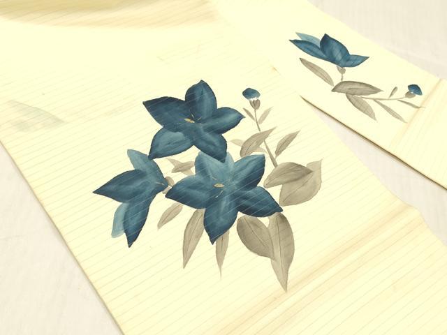 平和屋の平和屋着物＊夏物 九寸名古屋帯 手描き 草花文 金彩 DABC8267cm｜アングル2