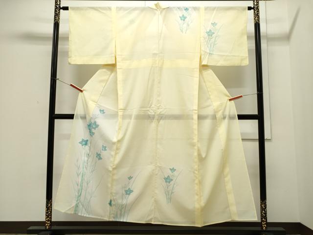 平和屋着物＊夏物　訪問着　絽　草花文　暈し染め　銀彩　洗える着物　CAAW4895dy