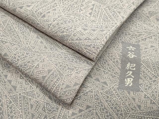 平和屋着物●人間国宝　初代 六谷梅軒(六谷紀久男)錐彫り　重要無形文化　財伊勢型紙　江戸小紋　切嵌寄せ小紋柄　正絹　逸品　CABA9951gh