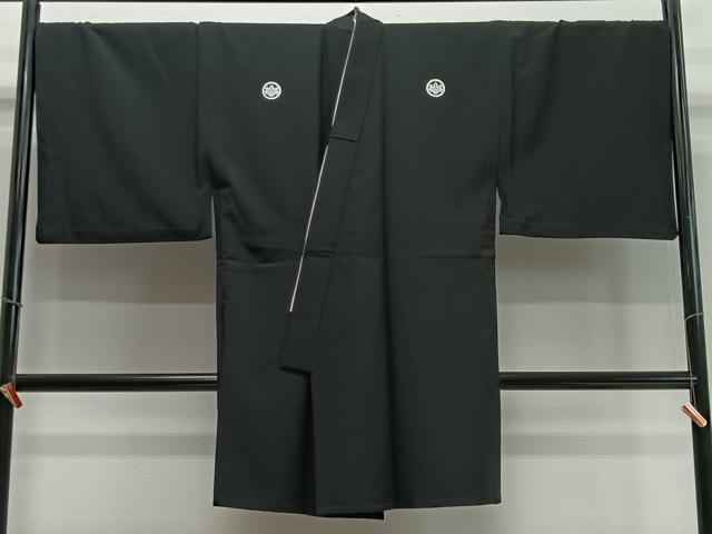Uramono - 平和屋着物∞男性　長羽織　単衣　黒紋付　正絹　逸品　CABD4561ua