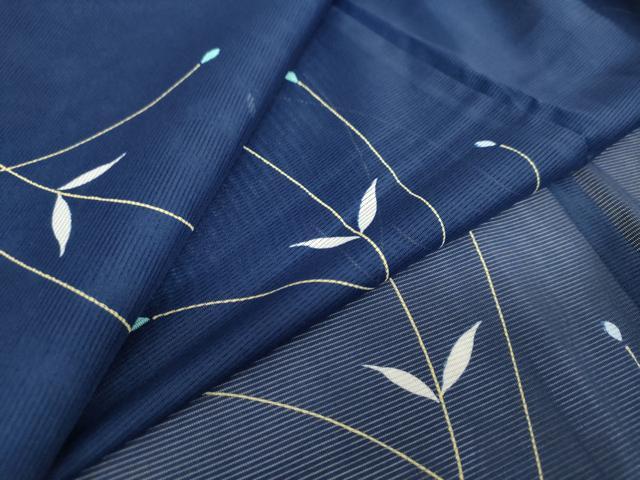 平和屋着物＊夏物 小紋 絽 枝葉文 洗える着物 DAAV4539ud