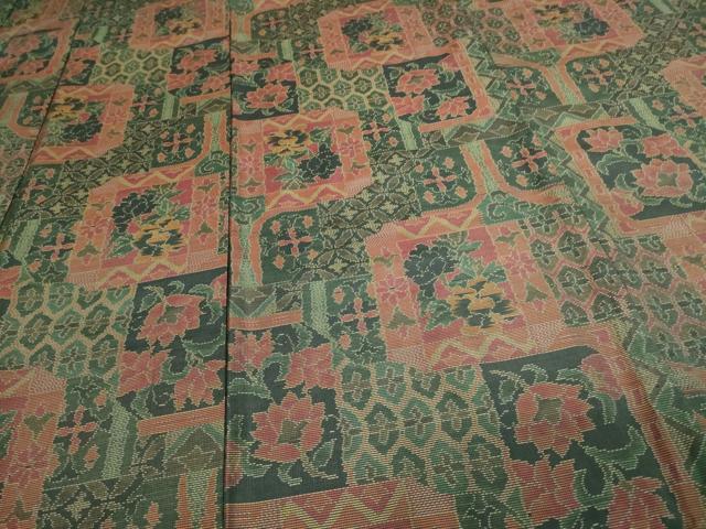 平和屋着物■本場大島紬　草花文　正絹　逸品　DAAW9731sf