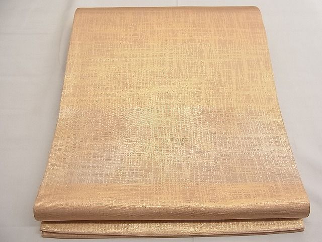 平和屋着物■六通柄袋帯　格子柄　金糸　逸品　n-da0079