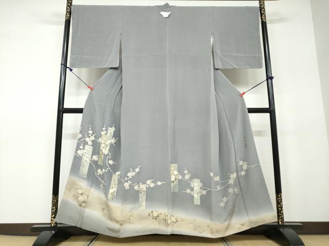 平和屋着物●豪華色留袖 作家物 駒刺繍 堆朱箔 短冊草花文 金彩 正絹 逸品 DAAV4996ud