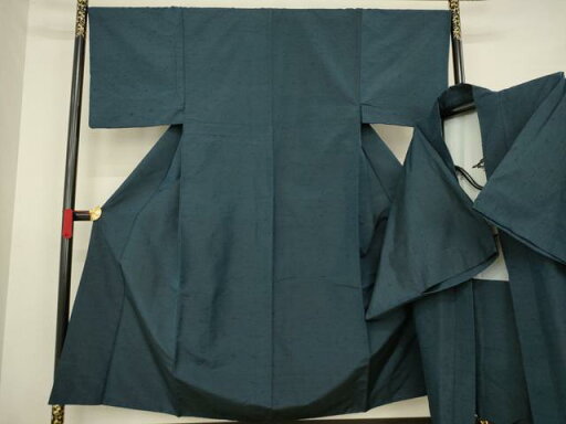 平和屋着物●男性 紬 アンサンブル 色無地 藍鉄色 正絹 逸品 AAAZ8943ck 平和屋着物●男性 紬 アンサンブル 色無地 藍鉄色 正絹 逸品 AAAZ8943ck