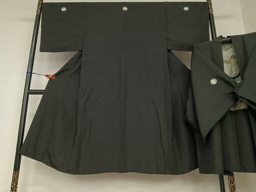 平和屋着物●男性 黒紋付 長羽織セット 正絹 逸品 AAAZ7288zg 平和屋着物●男性 黒紋付 長羽織セット 正絹 逸品 AAAZ7288zg