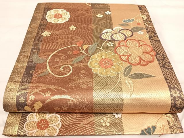Rakuten - 平和屋着物◎六通柄袋帯　唐織　花唐草文　金糸　正絹　逸品　AABJ0389yx
