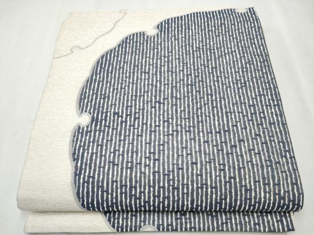 平和屋着物●西陣　しょうざん謹製　六通柄袋帯　作家物　雪輪文　銀糸　ますいわ屋扱い　証紙付き　正絹　逸品　CAAX1429hy