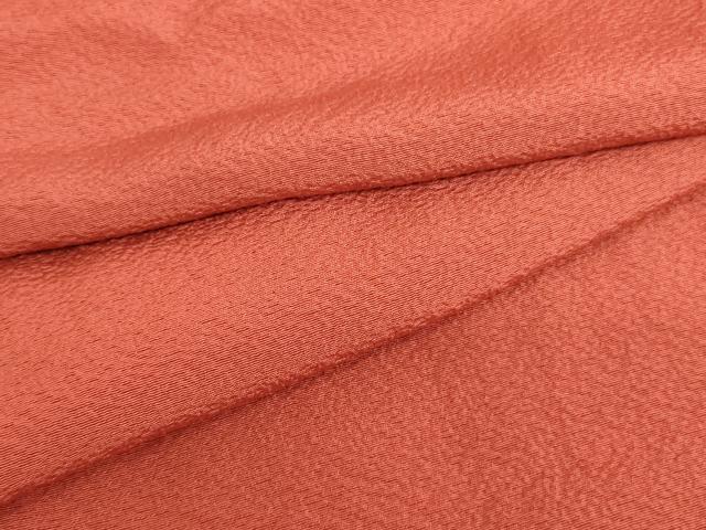 平和屋着物[]子供　女の子　色無地　照柿色　正絹　逸品　AAAU5402ja