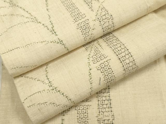 Full-Length Under-Kimono - 平和屋着物●結城紬　100亀甲　飛び亀甲　竹　正絹　逸品　AABF4217cs