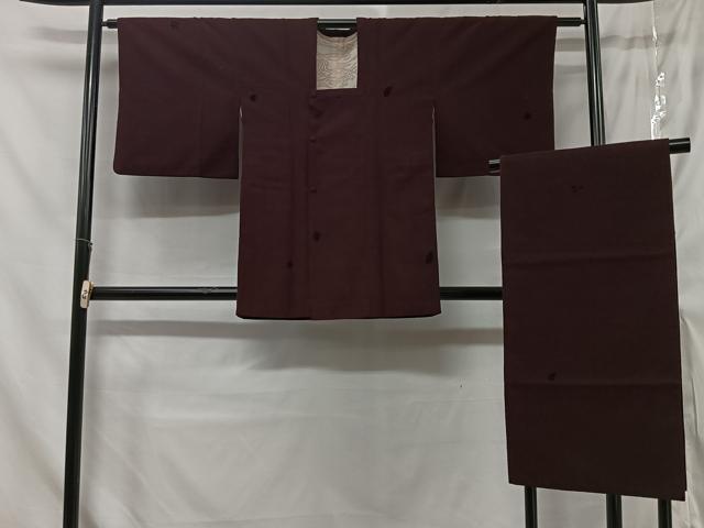 平和屋着物■道行コート　輪奈ビロード　吉祥花文　ショール付き　ロング丈　正絹　逸品　CABA3456ua