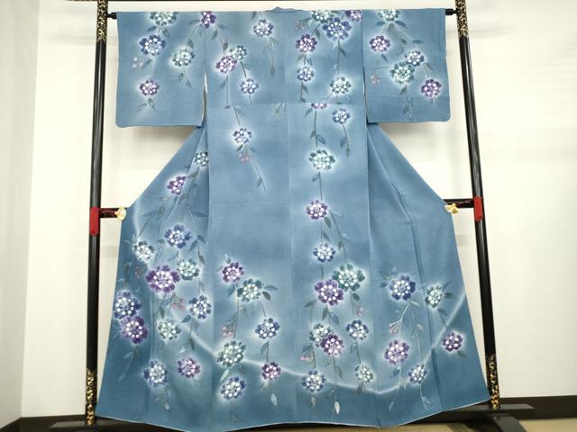 平和屋着物●絞り染色作家　藤井浩　訪問着　絞り　枝垂れ花文　暈し染め　正絹　逸品　AABA7937ck