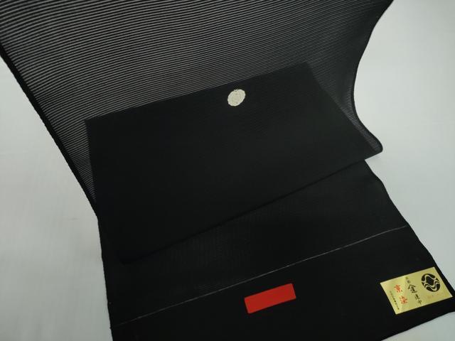 平和屋着物＊夏物 黒紋付 黒反物 着尺 絽 京染 逸品 未使用 DABD8970zzz