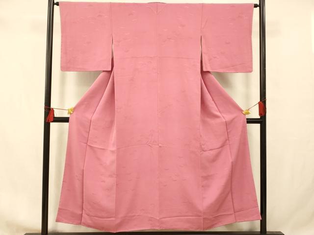 平和屋着物■上質な色無地 松地紋 桃色 正絹 逸品 AABD3893fw