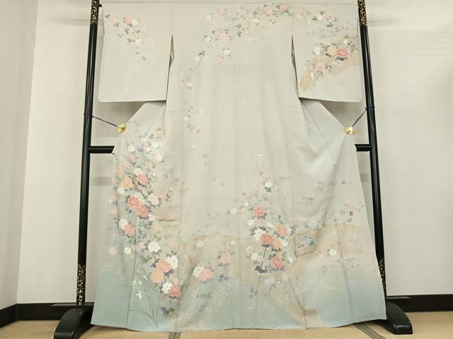 平和屋着物●十日町友禅作家　松雨　訪問着　草花文　正絹　逸品　AABG3675ck 楽天市場】松雨の通販