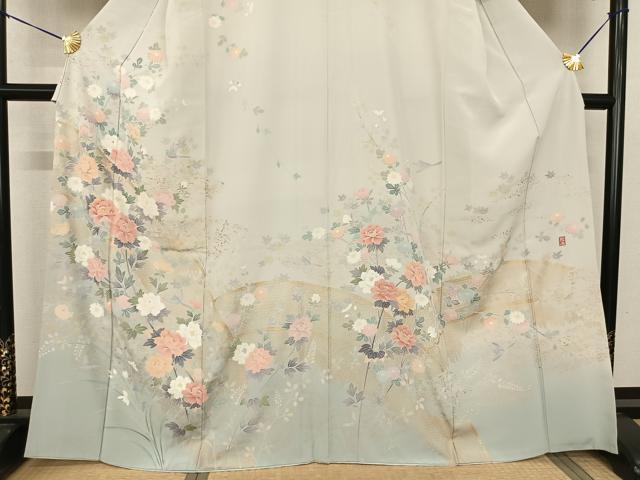 平和屋着物●十日町友禅作家　松雨　訪問着　花鳥文　金彩　正絹　逸品　AABF0561fy heiwaya-11049531 平和屋 サンプル画像3