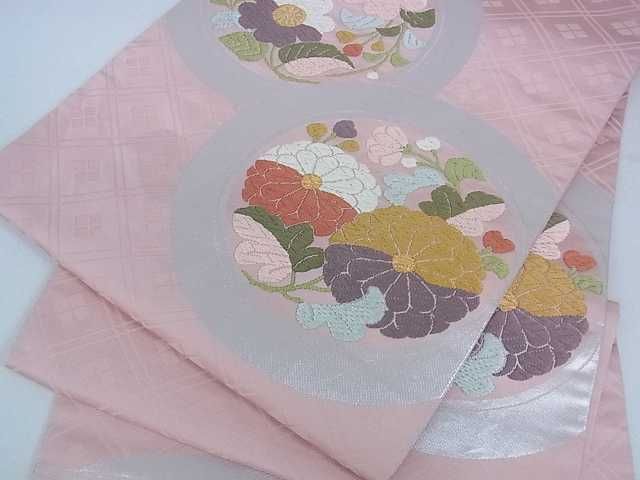 平和屋着物■六通柄袋帯　唐織　花丸文　金糸　逸品　ar4574