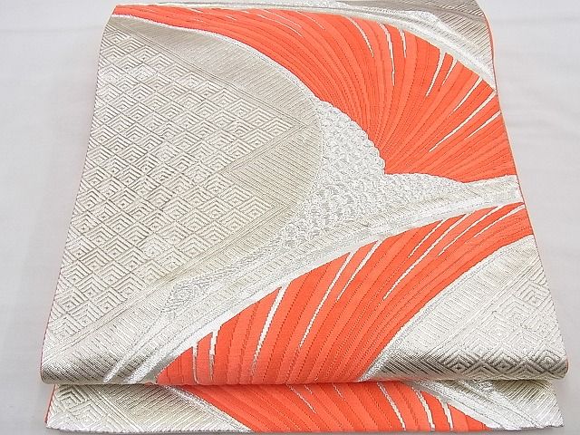 平和屋着物■六通柄袋帯　唐織　飛鶴文　金銀糸　逸品　n-cw0031