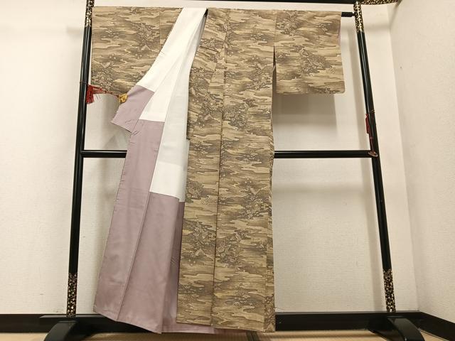 平和屋の平和屋着物■上質な紬 草花文 正絹 逸品 AABF3543ph｜アングル2