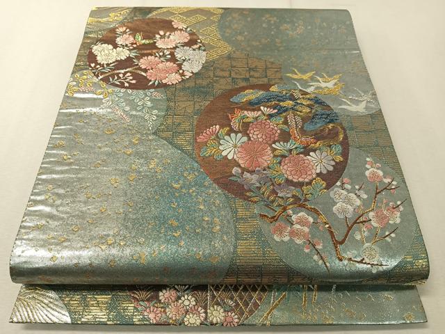 平和屋着物▼六通柄袋帯　唐織　華宴小袖　金銀糸　引箔　正絹　逸品　CAAX0371vp