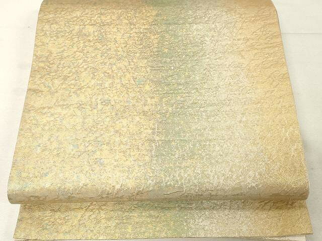 Rakuten - 平和屋着物▼六通柄袋帯　ふくれ織　霞文　金銀彩　引箔　正絹　逸品　CAAX0667yk