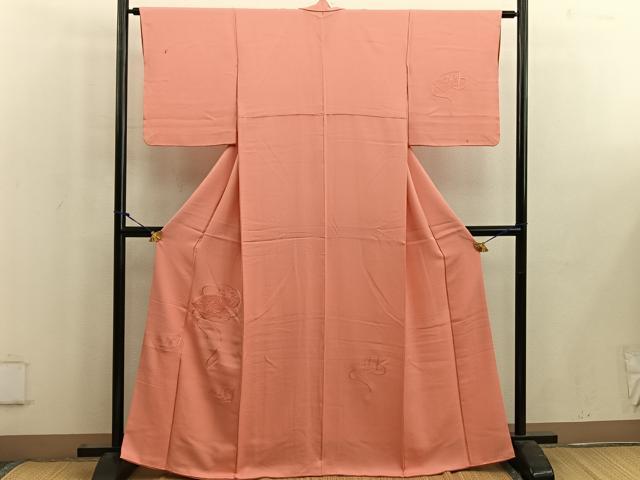 Ｓ大きいサイズお仕立て上がり正絹訪問着　朱色地に花柄 S大きいサイズお仕立て上がり正絹訪問着 朱色地に花柄の通販 by 全品