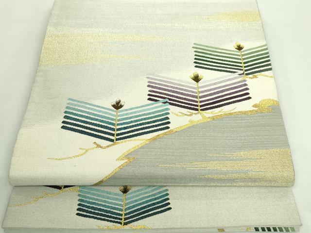 平和屋着物■極上　中国工藝美術大師　中国人間国宝　王金山　王金山綴　太鼓柄袋帯　松葉　金銀糸　逸品　DZAA8805kh5